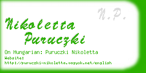 nikoletta puruczki business card